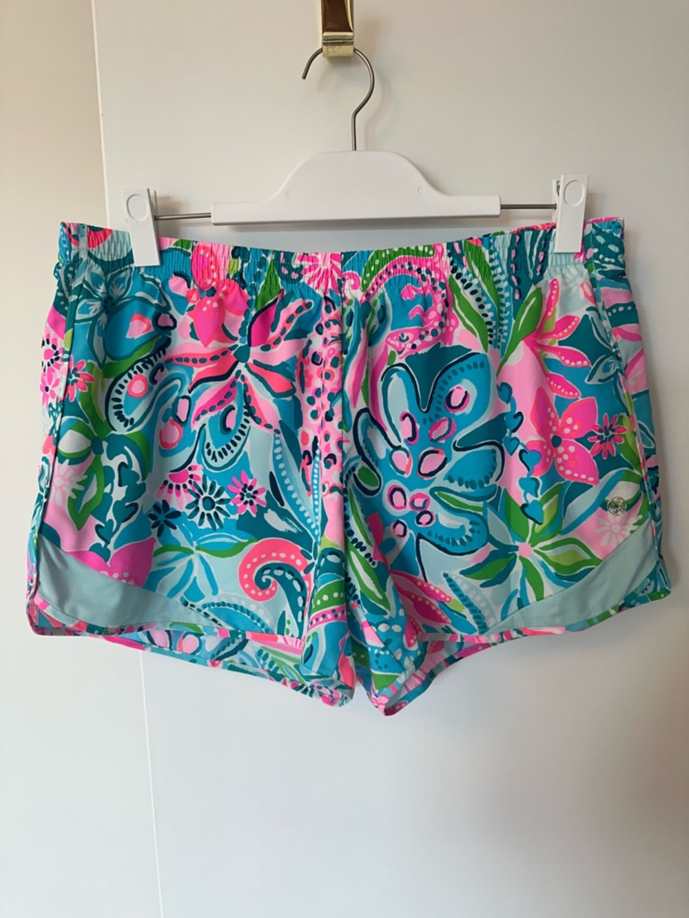 Lilly Pulitzer Luxletic Pink & Aqua Floral Athletic Shorts